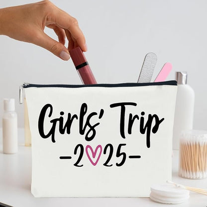 Weekend Travel Makeup Bag - Graduation, Friendship, Christmas Birthday Gift for Women, Sister, Bestie - 2025 Cosmetic Bag for Beach Shopping Travel Essentials