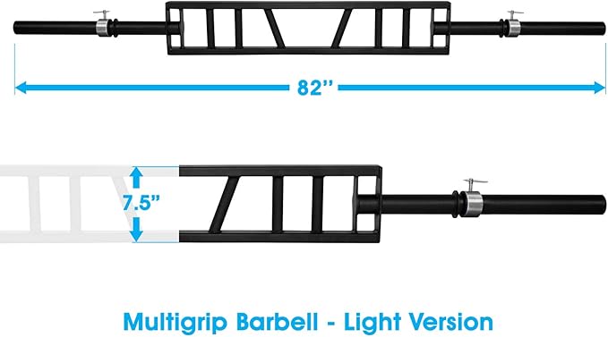 Yes4All Multi Grip Barbell & Cable Attachment - 2 Collars,