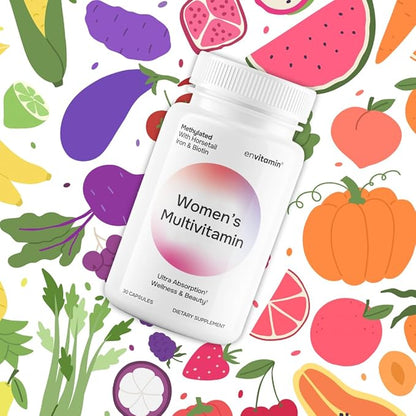 Womens Multivitamin Multimineral Horsetail, Iron, Biotin Complex with L Methylfolate for Ultra Absorption