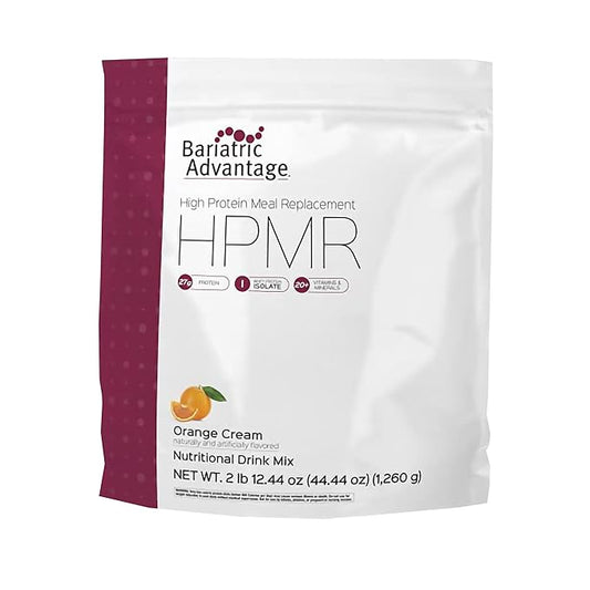 Bariatric Advantage High Protein Meal Replacement Drink Mix, Protein Powder Whey Isolate for Gastric Bypass and Sleeve Gastrectomy Patients, 27g Protein, Lactose Free - Orange Cream - 28 Servings
