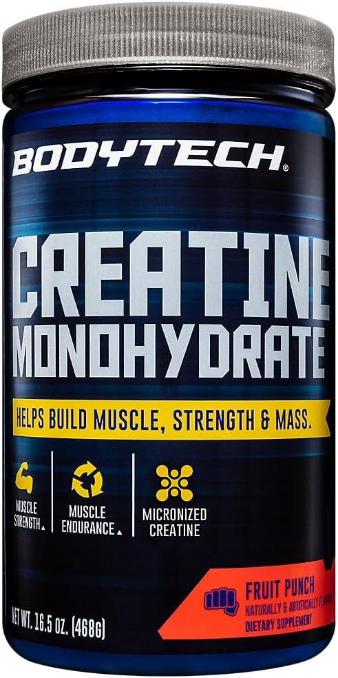 BodyTech 100 Pure Creatine Monohydrate Fruit Punch (16.5 Ounce Powder)