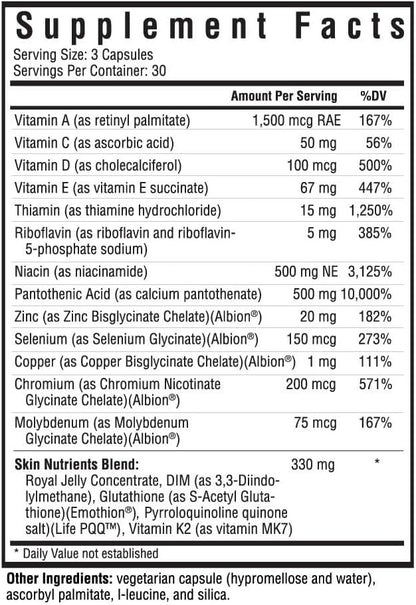 Seeking Health Skin Nutrients, with Vitamins A and E, Antioxidant Support, Royal Jelly, Multivitamin Support for Healthy Skin (90 Capsules)*