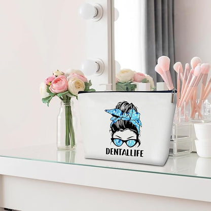 Makeup Bag - Dental Life, Gift for Her, Women, Dentists, Dental Hygienist Student, Dental Assistant, Multifunction Makeup Bag Purse, Toiletry Makeup Bag Pouch Travel Accessories -11