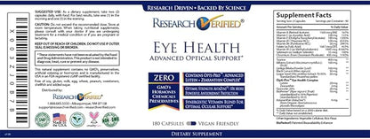 Research Verified Eye Health - Nourish and Protect Eyes and Vision, Support Healthy Retina, Improve Blood Supply to Eyes - Vitamins A, B, C, and E - 360 Capsules - 6 Month Supply - Made in The USA