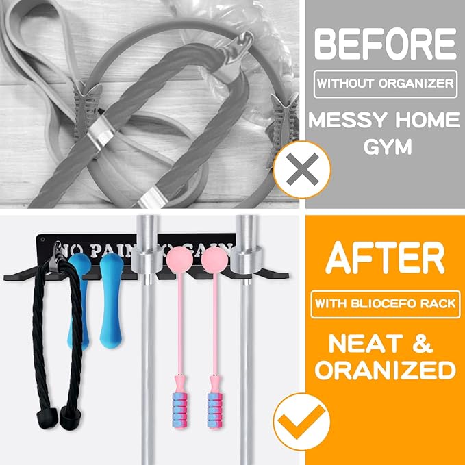 Gym Home Rack 8 Hook Heavy-Duty Wall-mounted Organizer