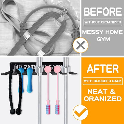 Gym Home Rack 8 Hook Heavy-Duty Wall-mounted Organizer