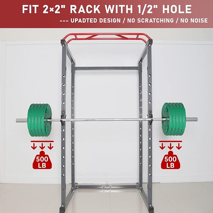 SYL Fitness 2x2 J-Hooks Power Rack Attachment Barbell 1", 1/2" 1/2" and 3/4"