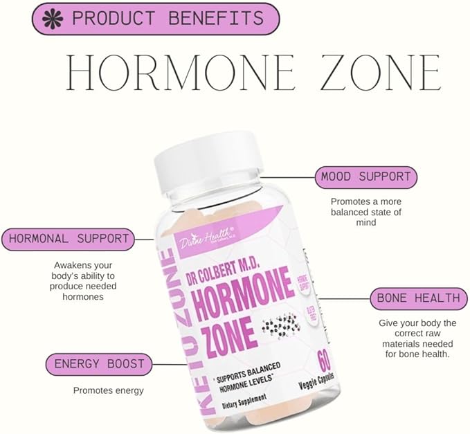 Divine Health's Hormone Zone |150mg of DIM | 100mcg of Vitamin K2 | 1000IU of Vitamin D3 | 60 Day Supply | 60 Capsules |
