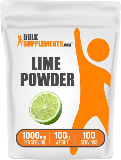 BulkSupplements.com Lime Powder - Dehydrated Lime Powder, Lime Fruit Powder, For Flavoring - Air Dried & Gluten Free, 1000mg per Serving, 100g (3.5 oz) (Pack of 1)