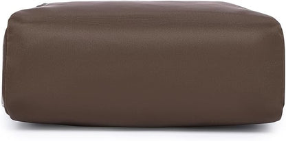 Nylon Female cosmetic bags Canvas toiletry bags Wash bags with large capacity Simple design (Nylon/Brown)