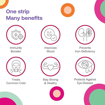 DISO - Vitamin C - Oral Dissolvable Supplement Strips, Elderberry Flavor, Boosts Immunity, Vegan, 0 Sugar, Maximum Absorption, Gluten Free, Individually Wrapped, 30 Ct