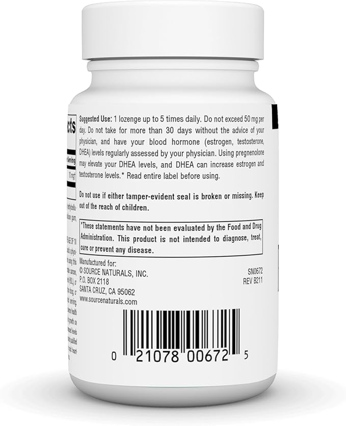 Source Naturals Pregnenolone 10 mg - 120 Cherry Flavored Lozenges