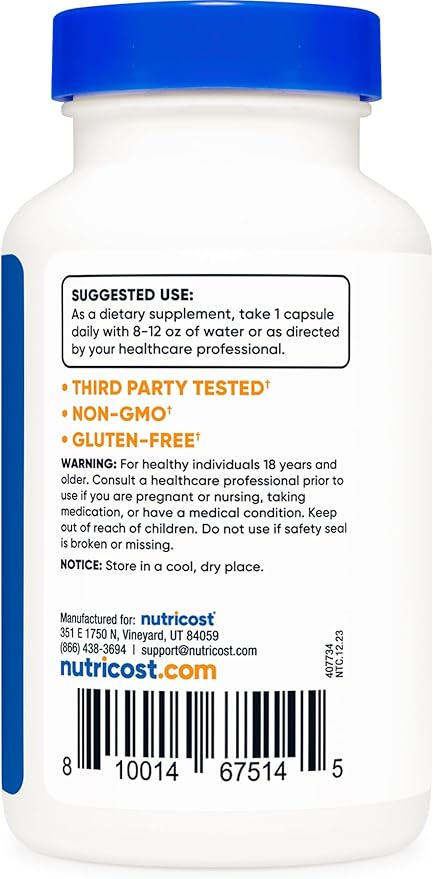 Nutricost 5-HTP 200mg, 120 Vegetarian Capsules (5-Hydroxytryptophan) - Non-GMO & Gluten Free
