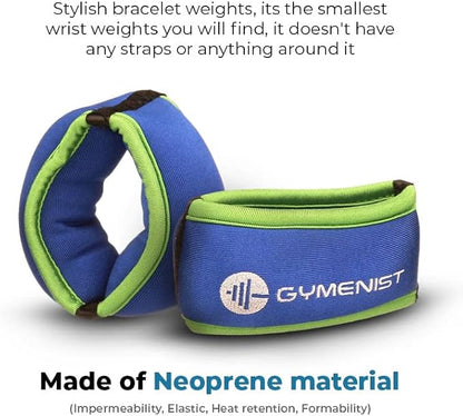 GYMENIST Wrist Weights Running Stylish Bracelet Pair of Weights Set of 2 Jogging Cardio Weight to Strengthen The Hands Forearm
