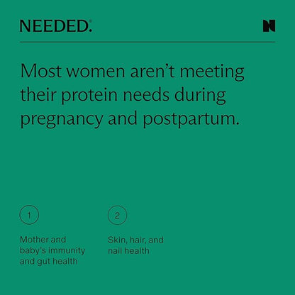 Needed. Expertly-Formulated & Tested Prenatal Hydrolyzed Collagen Protein Powder for Pregnancy, Breastfeeding, & Postpartum | Grass-fed, Pasture-Raised, Hormone-Free | 1lb