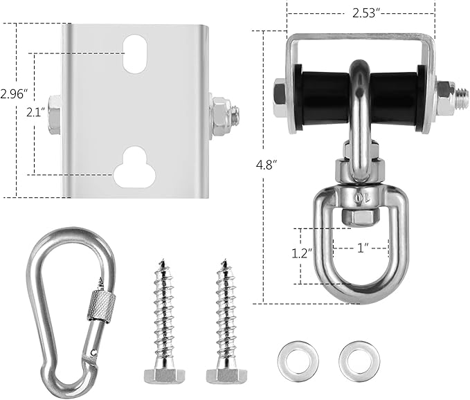 Eapele Heavy Bag Hanger, Punching Bag Mount for Ceiling 360° Swivel Wood Beam Holder for Boxing Bag, Heavy Bag, Gym Punching Bag, Speed Bag, Aerial Yoga Swing, Gymnastic Rings, Sandbag, Hammock