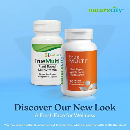 TrueMulti Plant Based Daily Adult Multivitamins (30 Veggie Capsules) One a Day Vitamins - Daily Vitamin for Men and Women - Soy Free, Non-GMO, Gluten Free