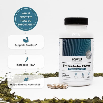 Nature's Pure Blend Prostate Flow Prostate Support - Men's Health - Urinary Support - 90 Caps - Organic Saw Palmetto - Turmeric (95% Curcuminoids) - Green Tea Leaf - Cranberry - Prostate Flow