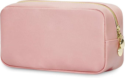 Wandering Nature Makeup Bag for Purse Cosmetic Bags for Women Make Up Organizer Travel Pouch Pencil Case with Slip-in Pockets Vegan Leather,Patent Pending