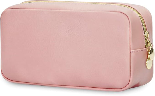 Wandering Nature Makeup Bag for Purse Cosmetic Bags for Women Make Up Organizer Travel Pouch Pencil Case with Slip-in Pockets Vegan Leather,Patent Pending