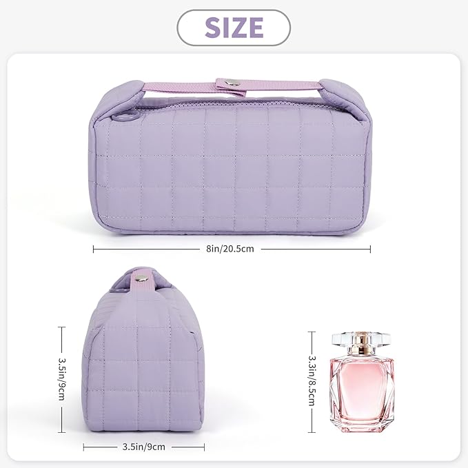 Makeup Bag Travel Cosmetic Bag for Women Girls, Zipper Make Up Pouch, Water-resistant Toiletry Bag, Portable Small Makeup Bag, Cosmetic Travel Tool Pouch, Purple