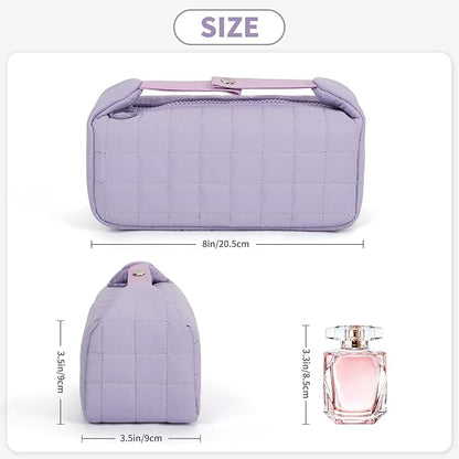Makeup Bag Travel Cosmetic Bag for Women Girls, Zipper Make Up Pouch, Water-resistant Toiletry Bag, Portable Small Makeup Bag, Cosmetic Travel Tool Pouch, Purple