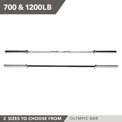 Olympic Barbell 2” 700 OR 1200 Pound 7’ by D1F for 2” Plates