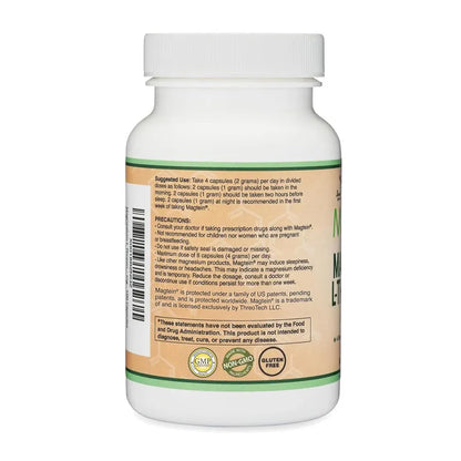 Magnesium L Threonate, Magtein™, Sleep and Cognitive Support – High Absorption – Most Bioavailable Form of Magnesium – 2,000 mg – 120 Capsules