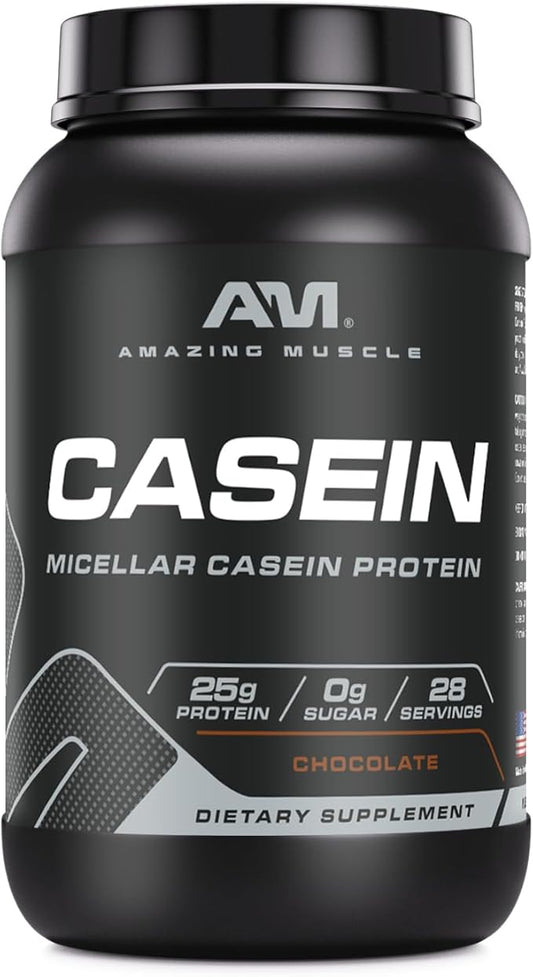 Amazing Muscle Casein Protein Powder | Chocolate Flavor | 25 G Protein | 2 Lb (907 G) | Non-GMO | Made in USA