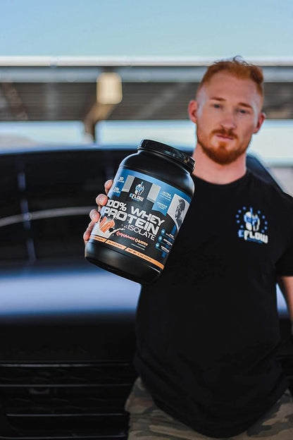 eFlow Nutrition 100% Whey Protein Isolate - Gluten & Lactose-Free Digestive Enzymes Added, Low Carb, Post Workout Shake, Fast Digesting for Optimal Muscle Recovery - S'Mores (26 Servings)