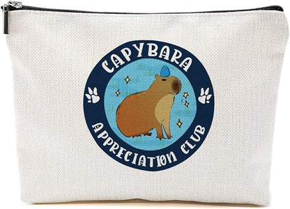 Capybara Makeup Bag, Capybara Gifts for Women, Capybara Lovers Cosmetic Bag Travel Organizer Bags Makeup Pouch, Capybara Stuff Animal Lovers Gifts for Girls Best Friend Christmas birthday Gifts