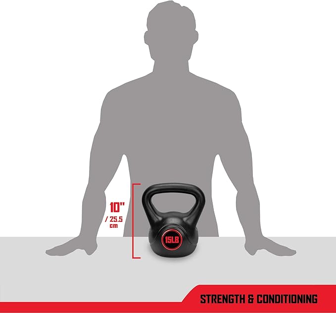 RBX Cement Kettlebell with Shock-Proof Plastic Coating