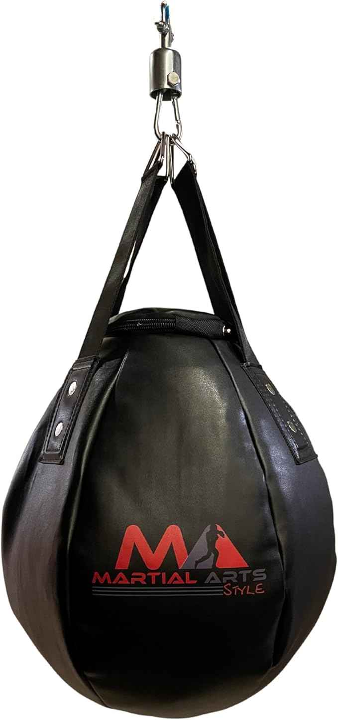 Wrecking Ball Punching Bag, Professional Boxing Teardrop Body Snatcher Bag for Training MMA Kickboxing Muay Thai, Round Shaped Heavy Bag (Unfilled)