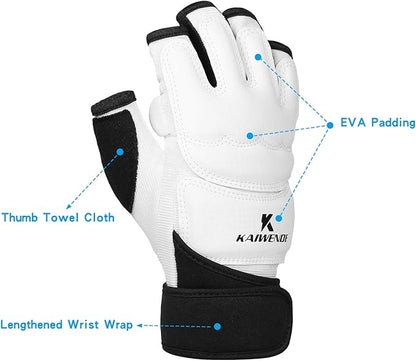 Half Finger Kickboxing Gloves - Also Fit for Taekwondo Sparring,Training Light Workouts, Muay Thai, Martial Arts(Karav MAGA),Karate,Shadow Boxing,Cardio Kickboxing Class,Combat Class