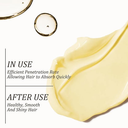 Hydrating Collagen Hair Mask for Dry Damaged Hair-Deep Repair Conditioning Treatment Hair Smooth Masque for All Hair Types 8.45 Oz