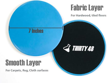 Thirty48 Gliding Discs Core Sliders and 5 Exercise