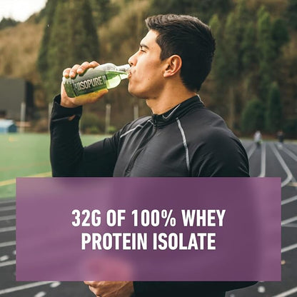 Isopure Zero Carb 32g Protein Ready-to-Drink, Whey Protein Isolate, Grape Frost, 16 Fl Oz (12 Bottles)