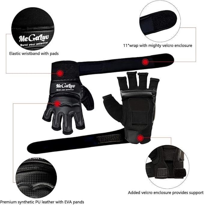 Boxing Gloves Men Gloves Kickboxing Gloves Punching Bag Gloves Karate Gloves Half Finger Kickboxing Gloves Taekwondo Sparring Glove Hand Wraps for Boxing Gloves Women for Kids Muay Thai