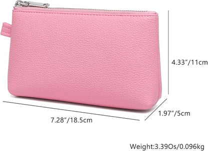 PU Leather Makeup Simple and Convenient Handbag Small Exquisite Storage Bag (Pu/Azalea Pink)