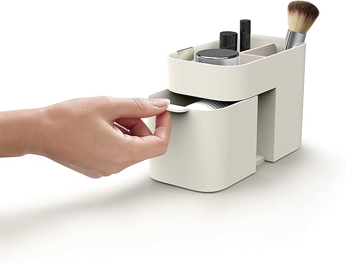 Joseph Joseph 75003 Viva Makeup Cosmetic Storage Organizer with Drawer, Small, Shell