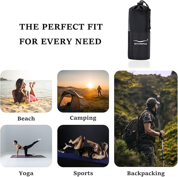 CHARS Camping Towels Microfiber Sand Free Beach Towel (30" x 63") with