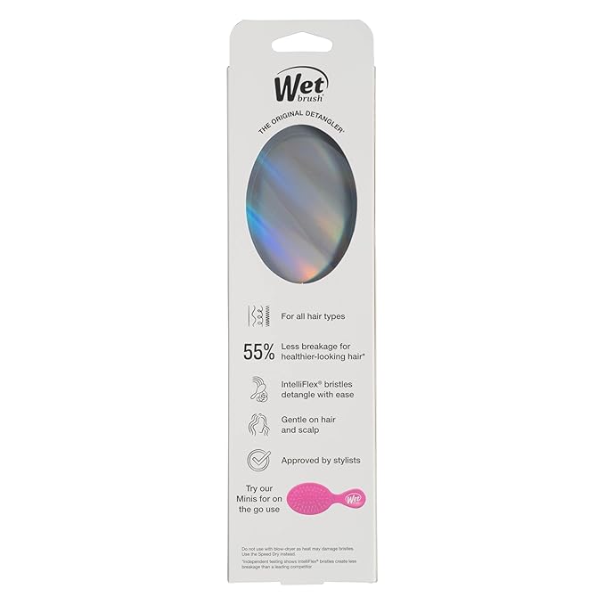 Wet Brush Original Detangler, Chrome (Iridescence Icon), Ultra-Soft IntelliFlex Bristles Glide Through Tangles, Detagnling Hair Brush, All Hair Types (Wet & Dry), Women & Men, Limited Edition