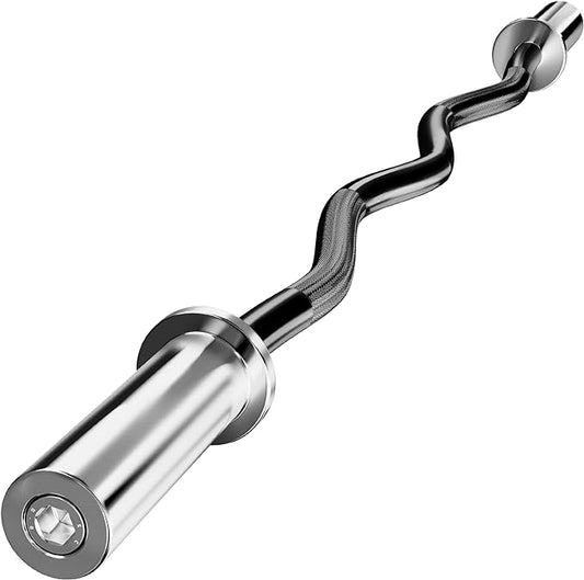 Olympic Barbell EZ Bar Curl Bar 4ft/5ft/7ft 2 Inch (300lb/330lb/400lb/700lb/1000lb/1500lb)