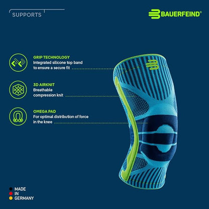 Bauerfeind Sports Knee Support - Knee Brace for Pain Relief and Stabilization - Patellar Knee Pad for Enhanced Support - Targeted Compression - Lightweight & Durable