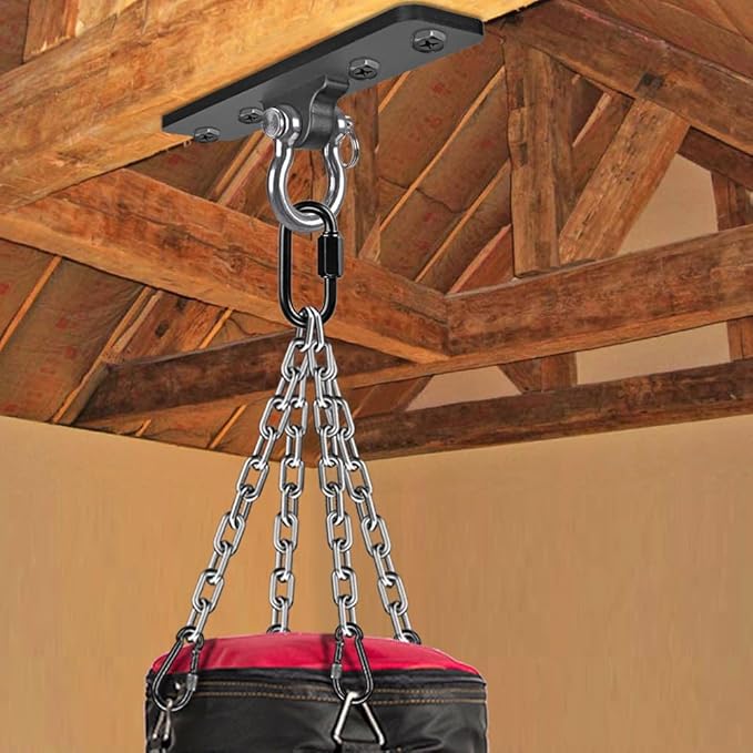 Kipika Heavy Bag Hanger - Heavy Duty Punching Bag Mount Steel Hanger Bracket, Ceiling Wall Mount Wood Beam Hook Holder for Boxing, Kickboxing, and Home Gym Fitness Equipment