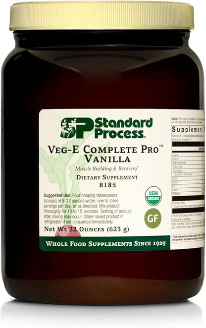 Standard Process Veg-E Complete Pro Vanilla - Whole Food Nail Health, Hair Health and Skin Health with Pumpkin Seed Protein Powder and Sesame Seed - 22 oz
