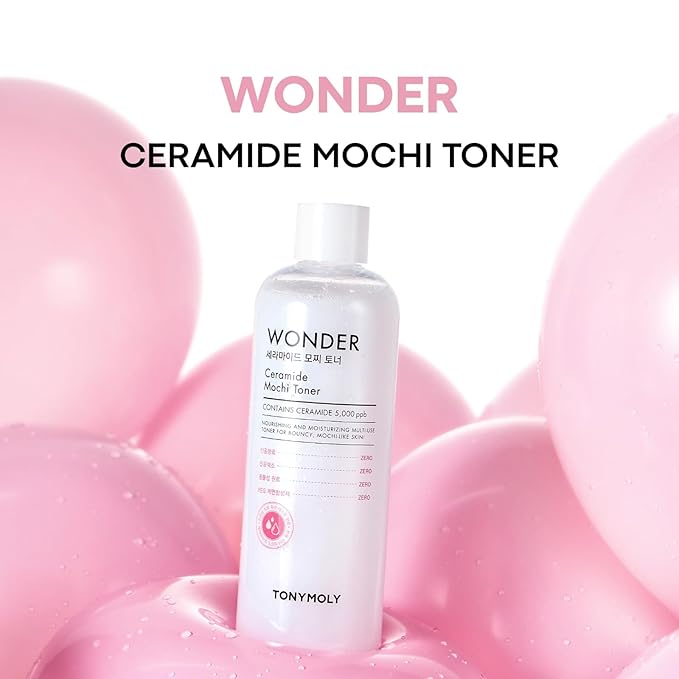 TONYMOLY Wonder Ceramide Mochi Toner, Dewy, Glass Skin Toner, Hydrate & Strengthens for Stronger and Healthier Skin, 16.9 oz