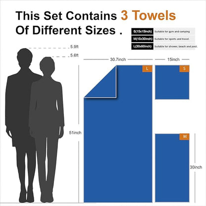 4Monster Camping Towels 3 Size at 1 Pack