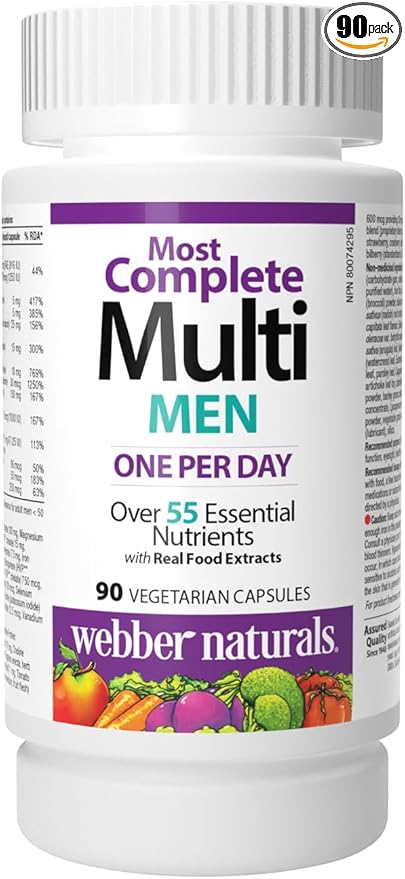 Webber Naturals Men's Most Complete Multi, 90 Vegetarian Capsules