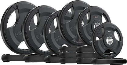 SPART Weight Plate 2-Inch Rubber Coated Olympic Grip Gym(5LB/10LB/25LB/35LB/45LB)